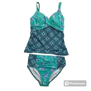 Lands' End Women's Tankini Set Top and Bottom NWOT